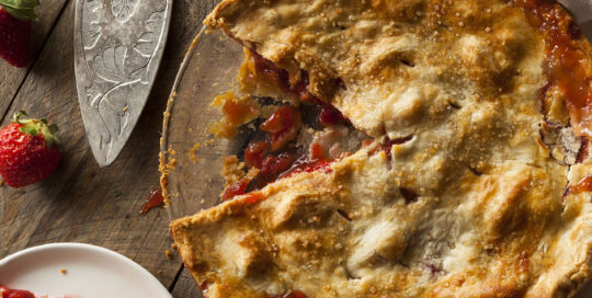 flour power_strawberry rhubarb pie