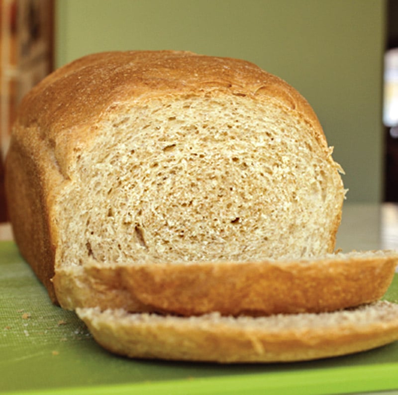 Simple Wheat Bread, sliced loaf