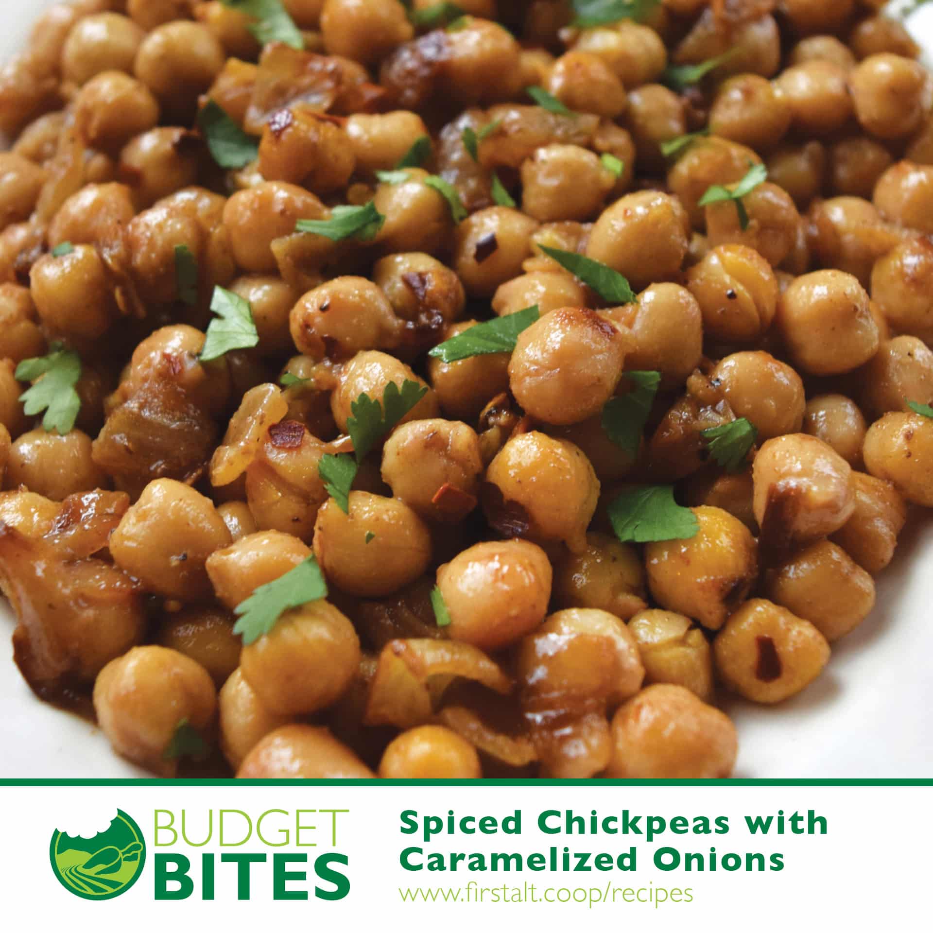 Budget Bites Online – Spiced Chickpeas with Caramelized Onions