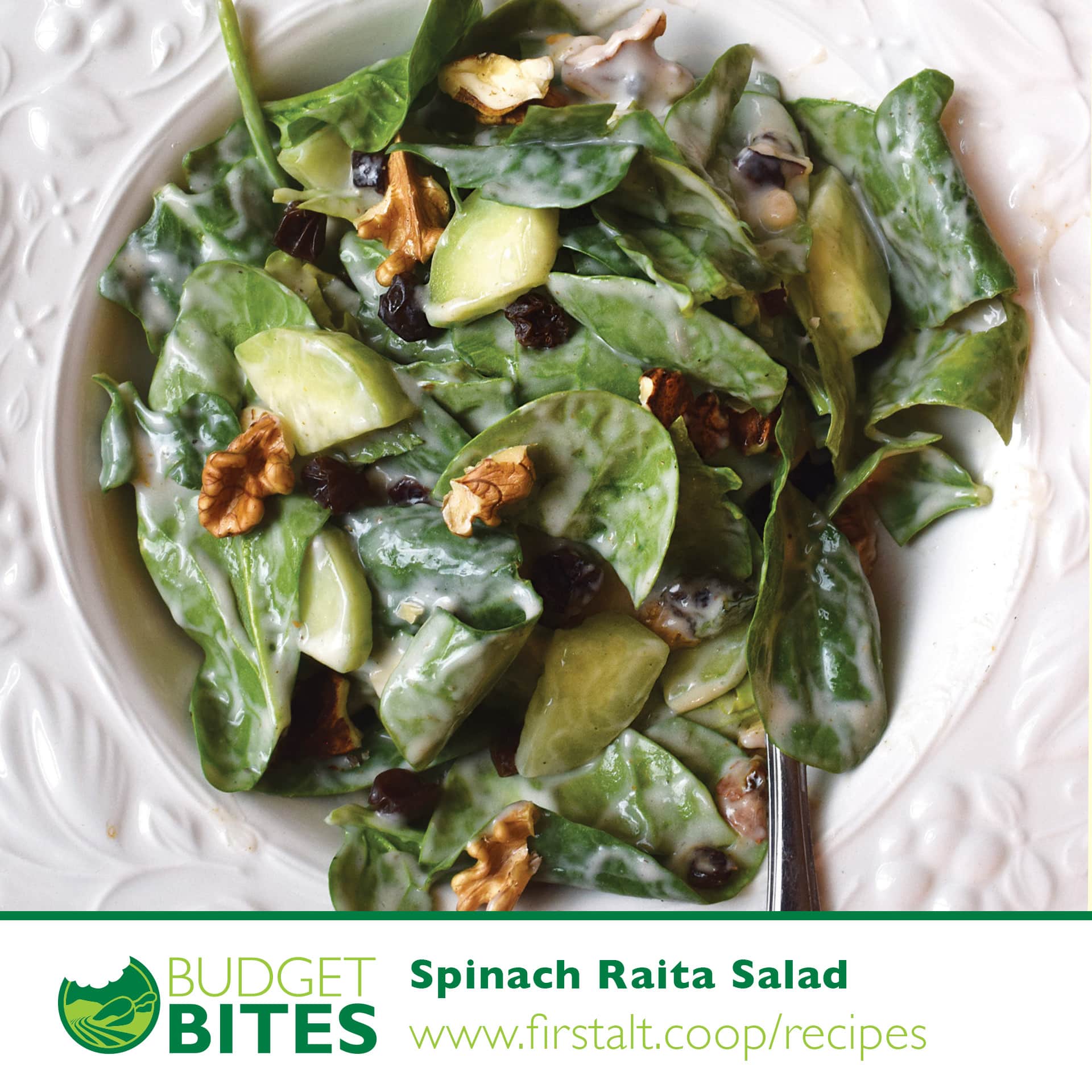 Budget Bites Online – Spinach Raita Salad